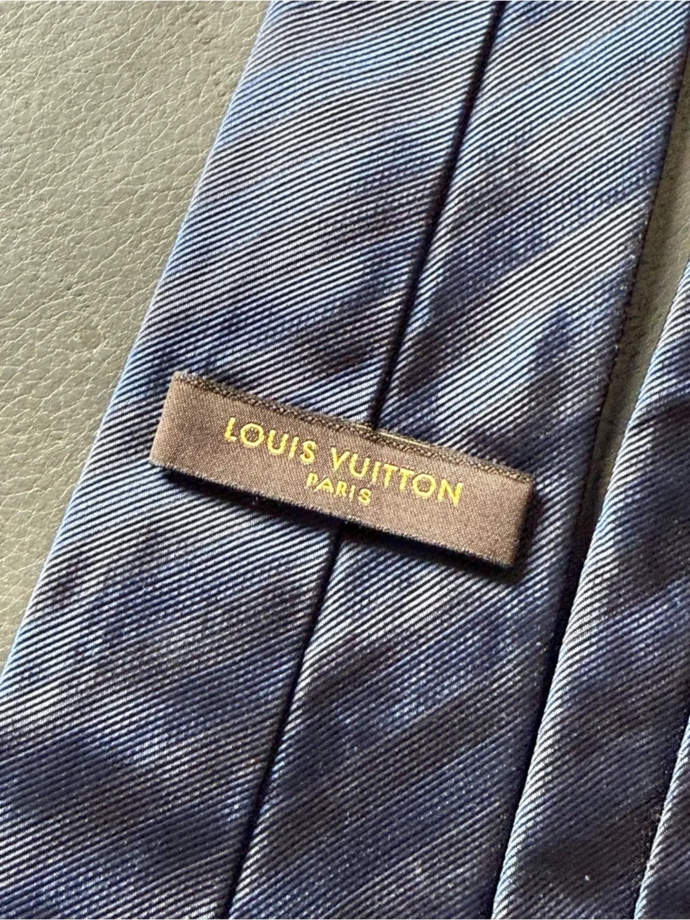 Men's Navy Blue Striped Tie Louis Vuitton - Men’s tie blue tie gift for husband